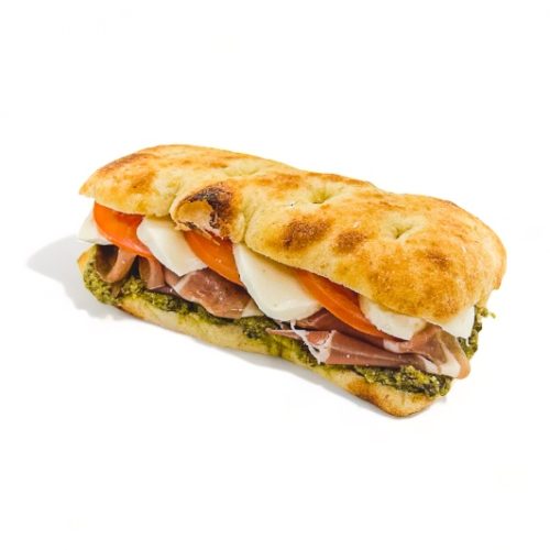 Broodje Mozzarella en parmaham (of vega)